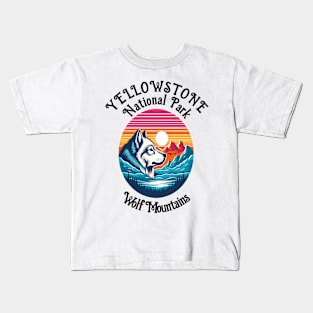 Majestic Wolf Of Yellowstone Kids T-Shirt